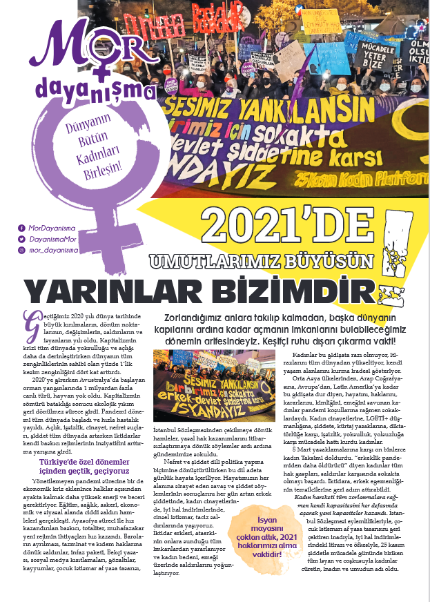 Mor Dayanışma Gazetesi Sayı 14 - mor dayanisma gazetesi sayi 14 kapak